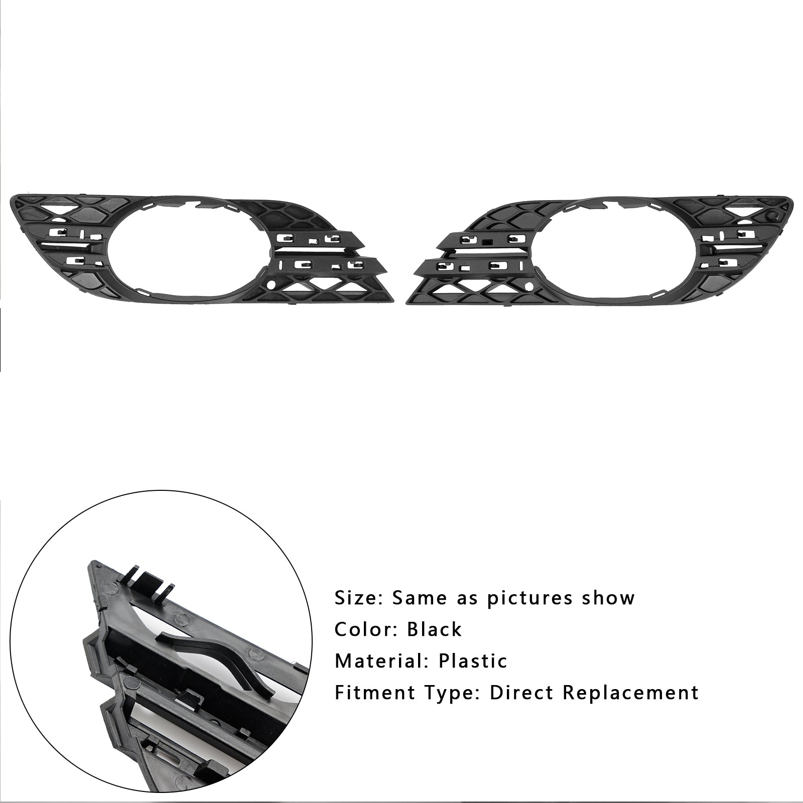 Mercedes Benz E-Class W211 E280/300/320/350/550/E63 2007-2009 2PCS Fog Light Trim Set