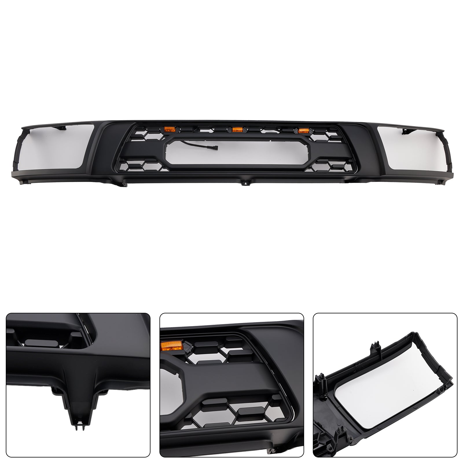 Rejilla de parachoques delantera negra mate compatible con Toyota 4Runner 1992-1995 con LED