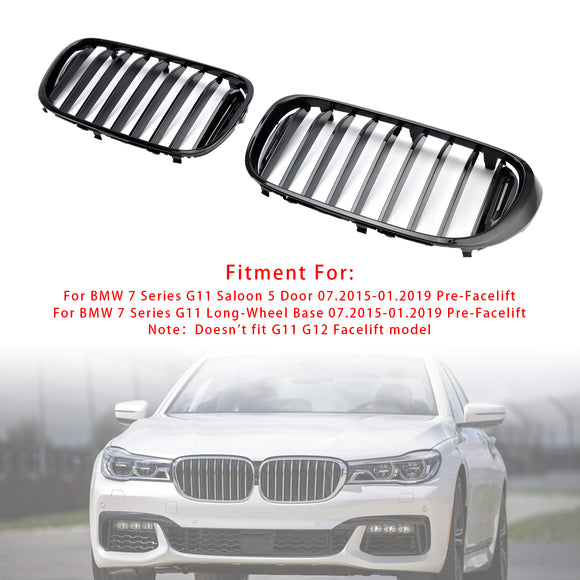 2015.07-2019.01 BMW 7 Series G11 Saloon/Sedan 740i/750i/740e xDrive Front Kidney Grille Gloss Black Grill
