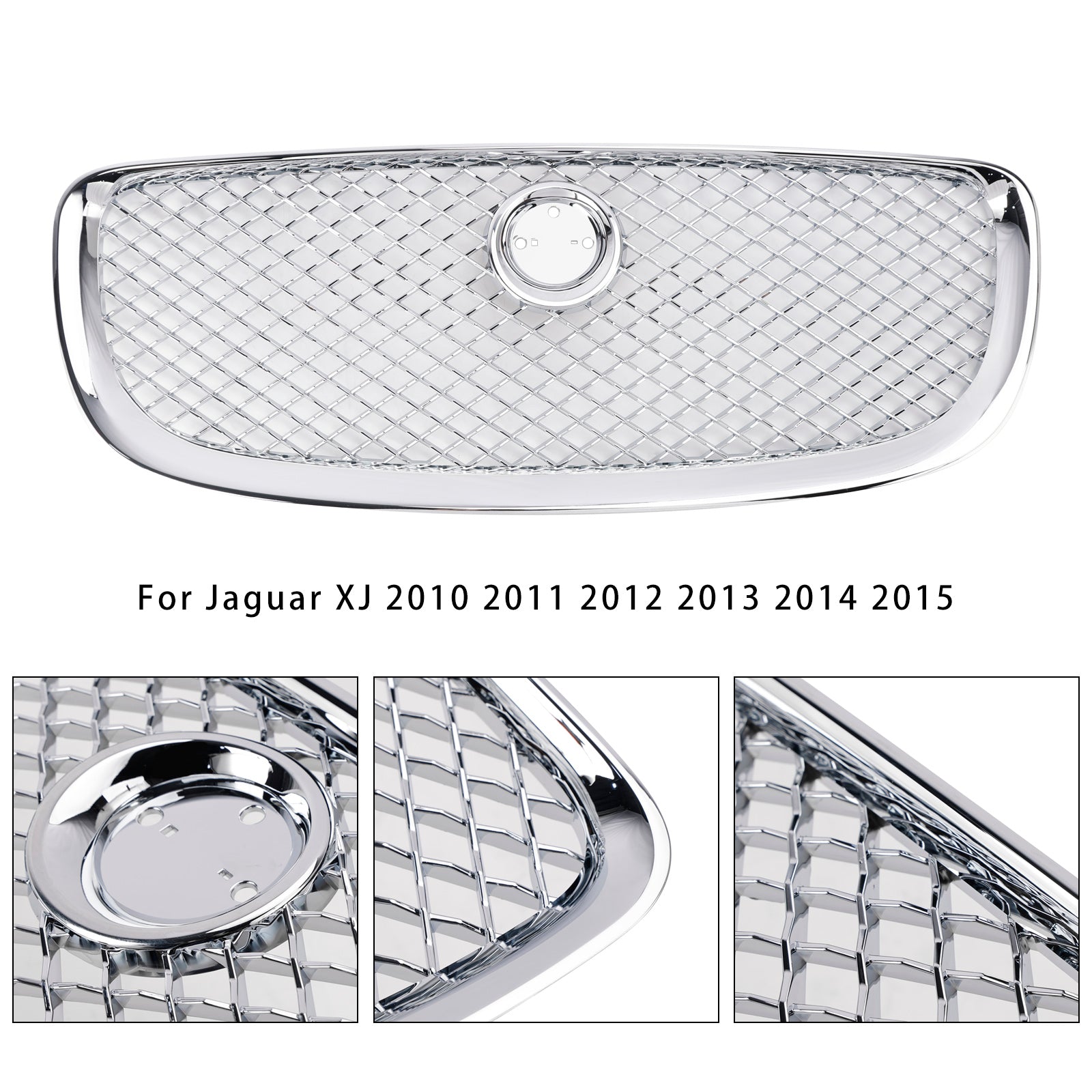 2010-2015 Jaguar XJ Chrome Grill Front Bumper Replacement Grille