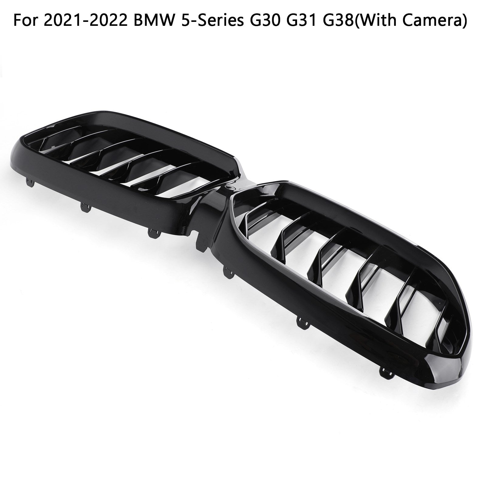 2021-2022 BMW 5-Series G30 G31 G38 530i/540i/530e/M550i/520d Front Grill Double Gloss Black Grille