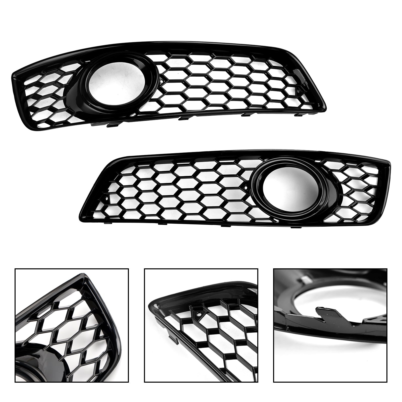 2009-2013 Audi A3 8P Standard Version Honeycomb Bumper Front Fog Light Grill Grille Cover