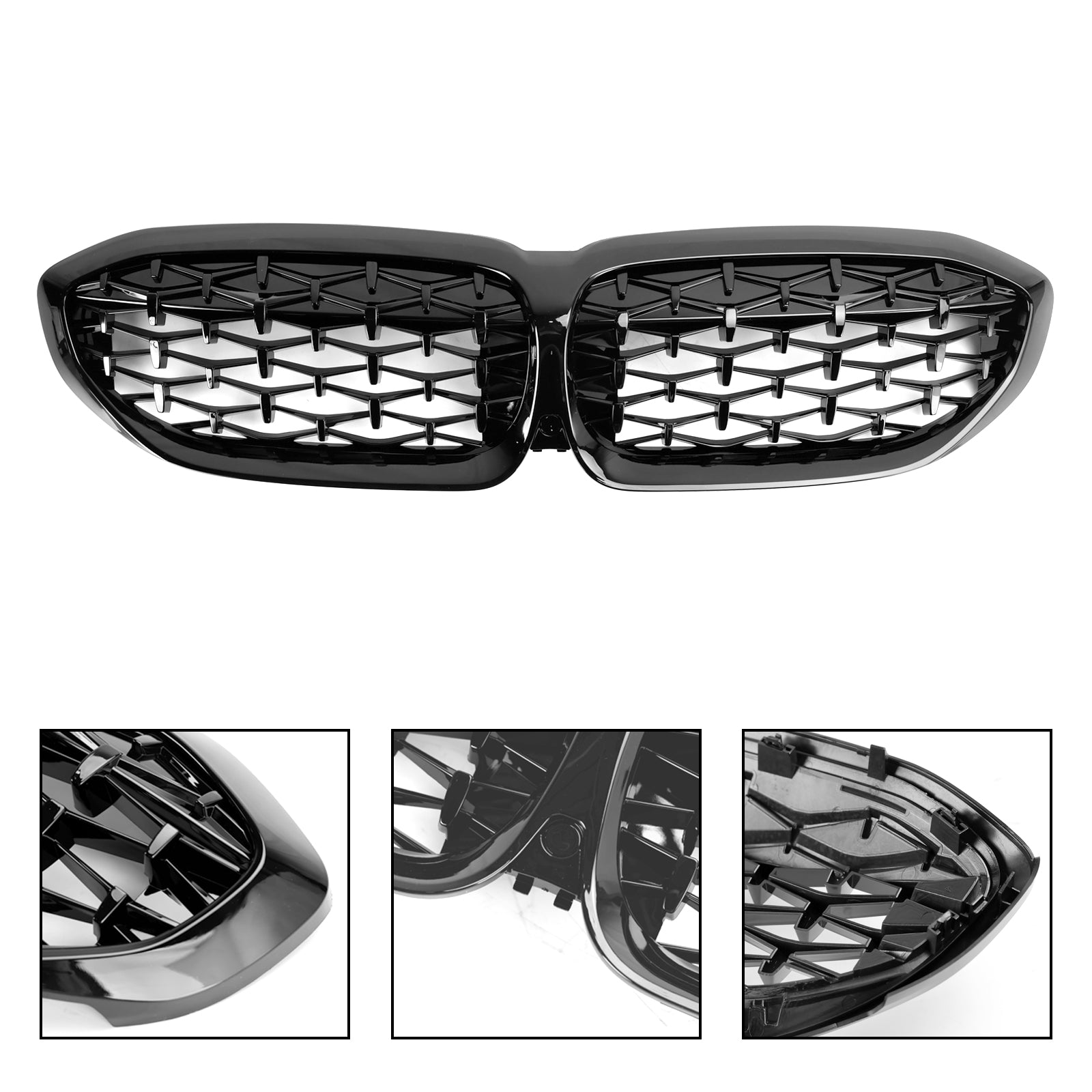 2019-2022 BMW 3 Series G20 320i/330i/320d/M340i/318i/330e Kidney Grille Diamond Black Grill