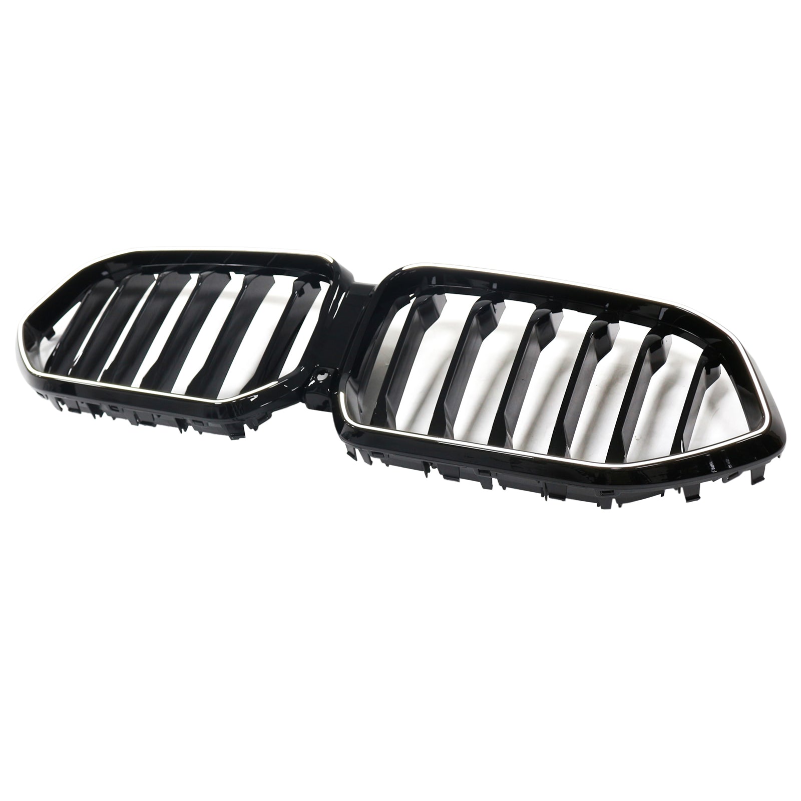 Rejilla de parachoques delantera negra compatible con BMW X6 G06 M60i 2023-2025 con orificio para cámara