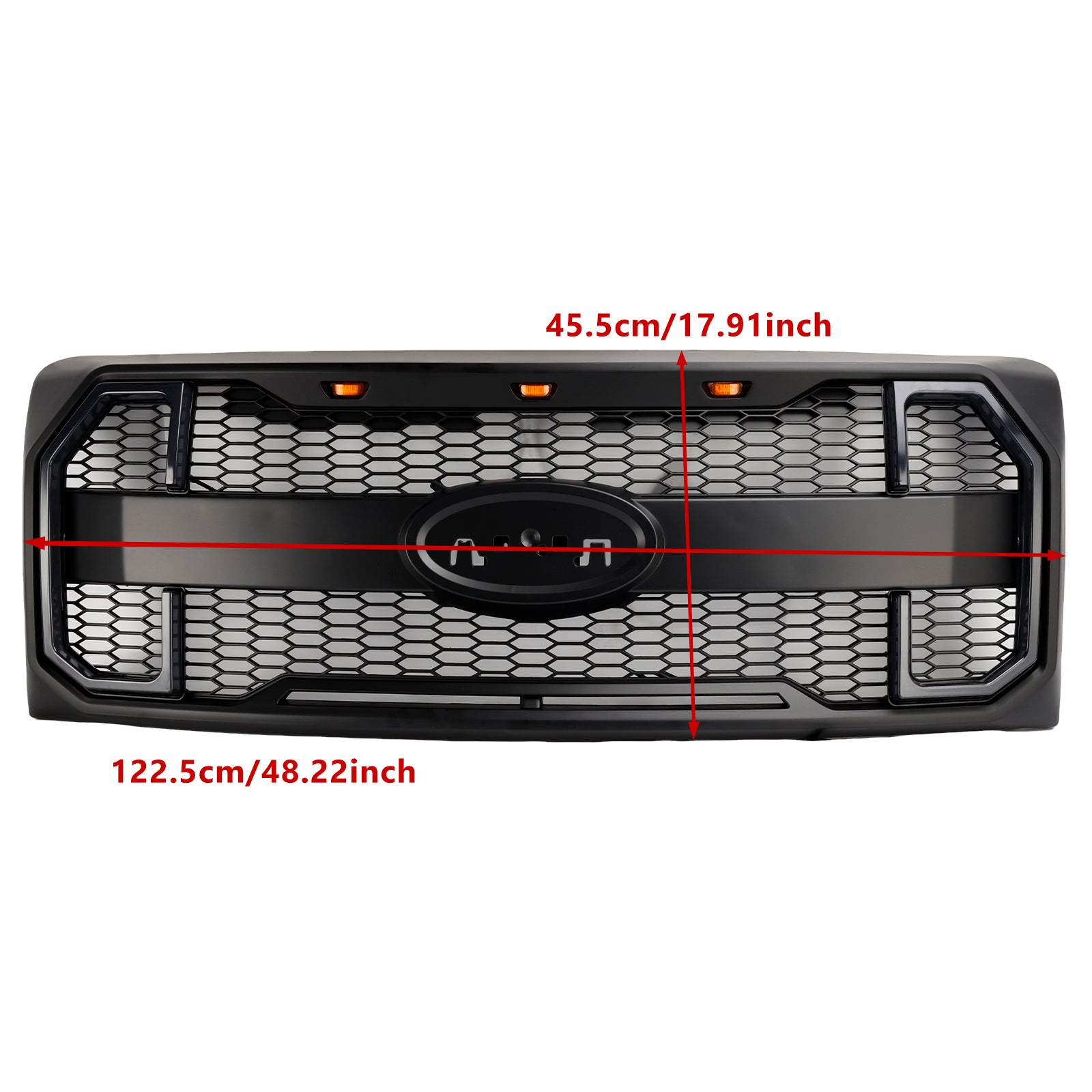 Ford F150 2009-2014 W/LED Matte Black Grille Front Bumper Grill - 0