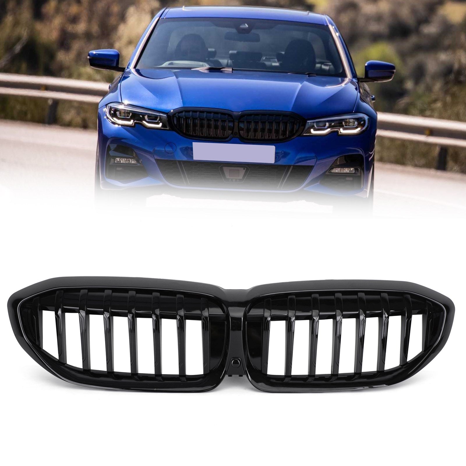 Calandre noire brillante pour BMW Série 3 G20 2019-2020 320i/330i/320d/M340i/318i/330e