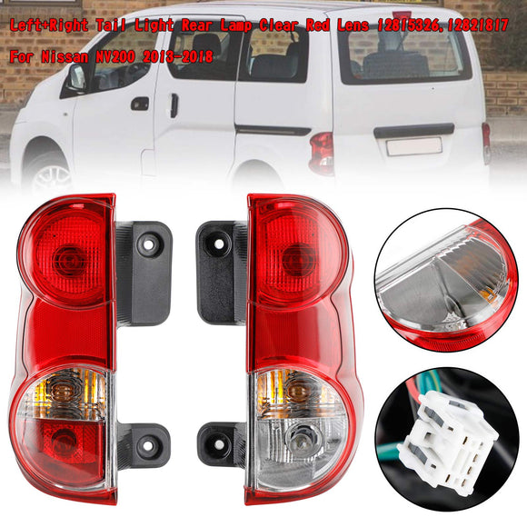 Left+Right Tail Light Rear Lamp Clear Red Lens For Nissan NV200 2013-2018