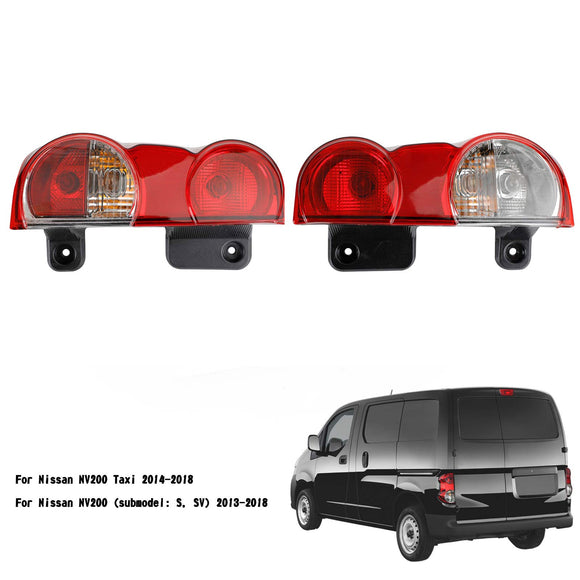 Left+Right Tail Light Rear Lamp Clear Red Lens For Nissan NV200 2013-2018