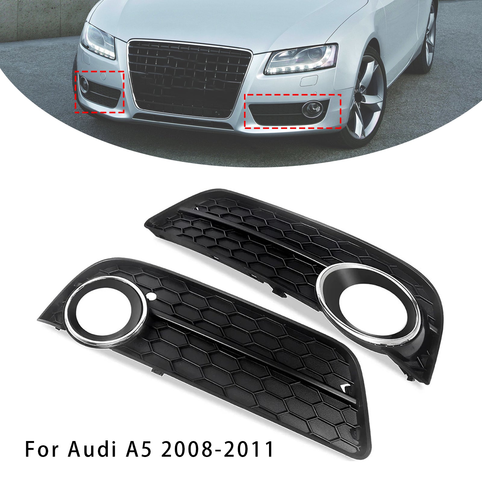 8T0 807 681 For Audi A5 2008-2011 A Pair Of Car Fog Lamp Grilles 8T0 807 682
