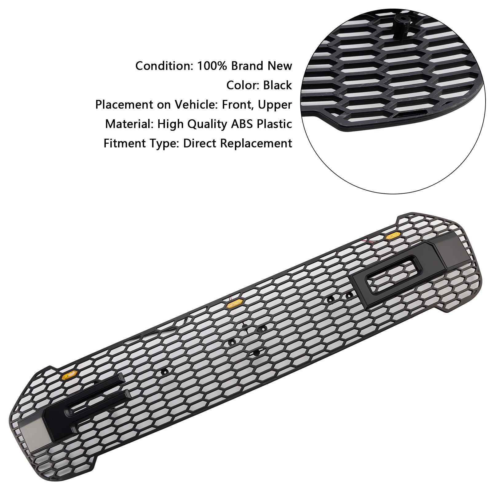 Grille de pare-chocs avant de style Raptor pour Ford Ranger T8 2019-2023 avec LED