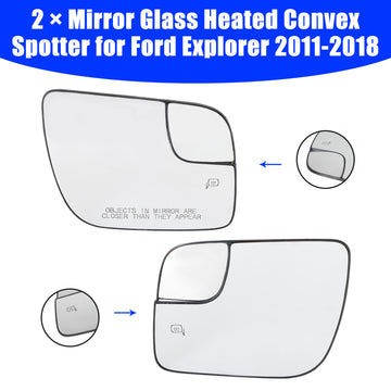 2 ¡Á Mirror Glass Heated Convex Spotter for Ford Explorer 2011-2018