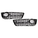 Audi A5 Standart 2007-2012 Pair Honeycomb Front Fog Light Cover Grille Chrome Grill-1