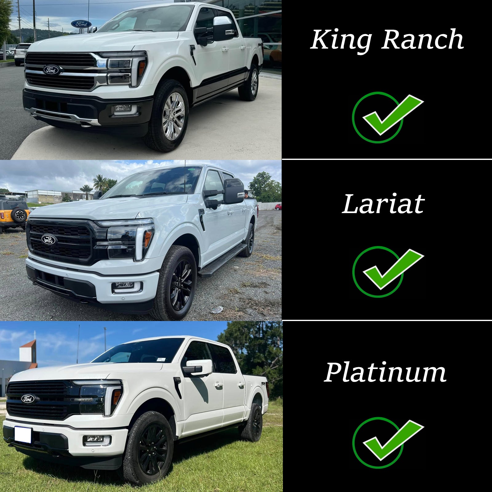 2024-2025 Ford F150 Raptor Style Front Grill Upper Bumper Black Grille W/ LED Light & Letter