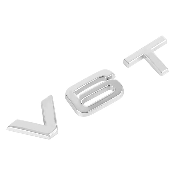 V6T Emblem Badge Passar för AUDI A1 A3 A4 A5 A6 A7 Q3 Q5 Q7 S6 S7 S8 S4 SQ5 Krom