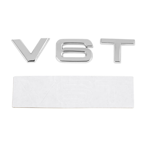 V6T Emblem Badge Passar för AUDI A1 A3 A4 A5 A6 A7 Q3 Q5 Q7 S6 S7 S8 S4 SQ5 Krom