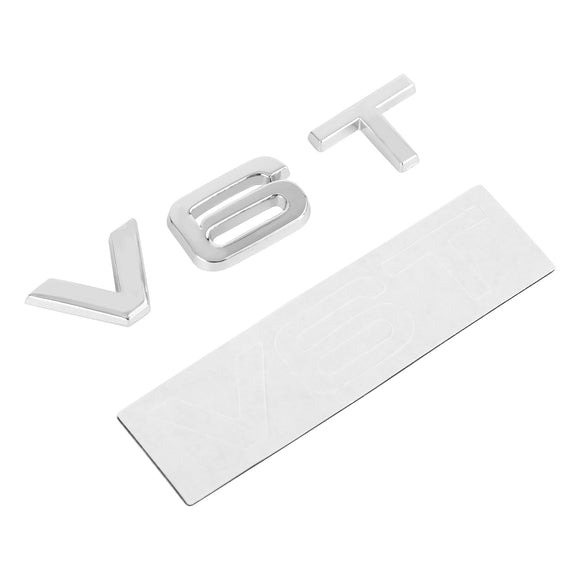 V6T Emblem Badge Passar för AUDI A1 A3 A4 A5 A6 A7 Q3 Q5 Q7 S6 S7 S8 S4 SQ5 Krom