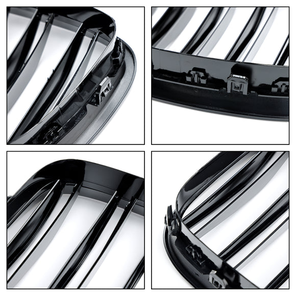 2009-2017 BMW Serie 5 GT F07 535i GT/550i GT/528i GT/540i GT Parrilla frontal tipo riñón Parrilla negra brillante