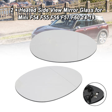 2 ¡Á Heated Side View Mirror Glass for Mini F54 F55 F56 F57 F60 14-19