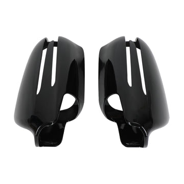 Pair Rearview Mirror Cover Gloss for Benz CLS CLC SL SLK Class 2006-2013 Black - 0