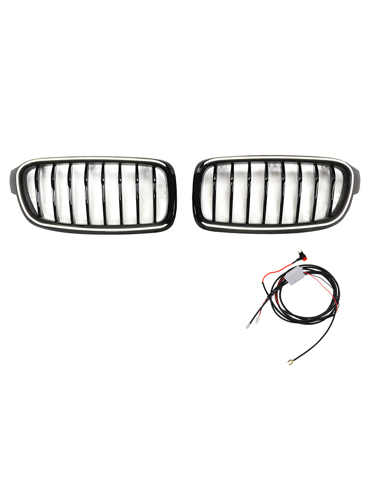 Parrilla delantera tipo riñón en color negro brillante compatible con BMW Serie 3 F30 F31 F35 2012-2019