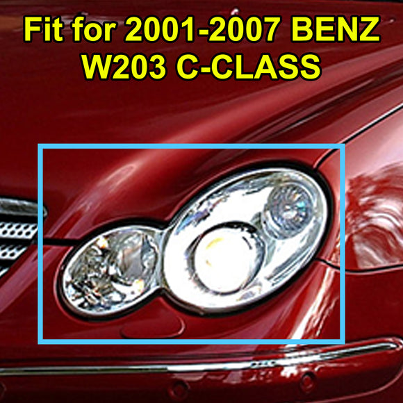Scheinwerfer-Linsengehäuse-Kunststoffabdeckung links + rechts für Mercedes-Benz 2001–2007 W203 C-Klasse