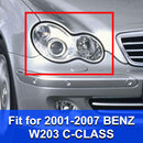 Scheinwerfer-Linsengehäuse-Kunststoffabdeckung links + rechts für Mercedes-Benz 2001–2007 W203 C-Klasse-11