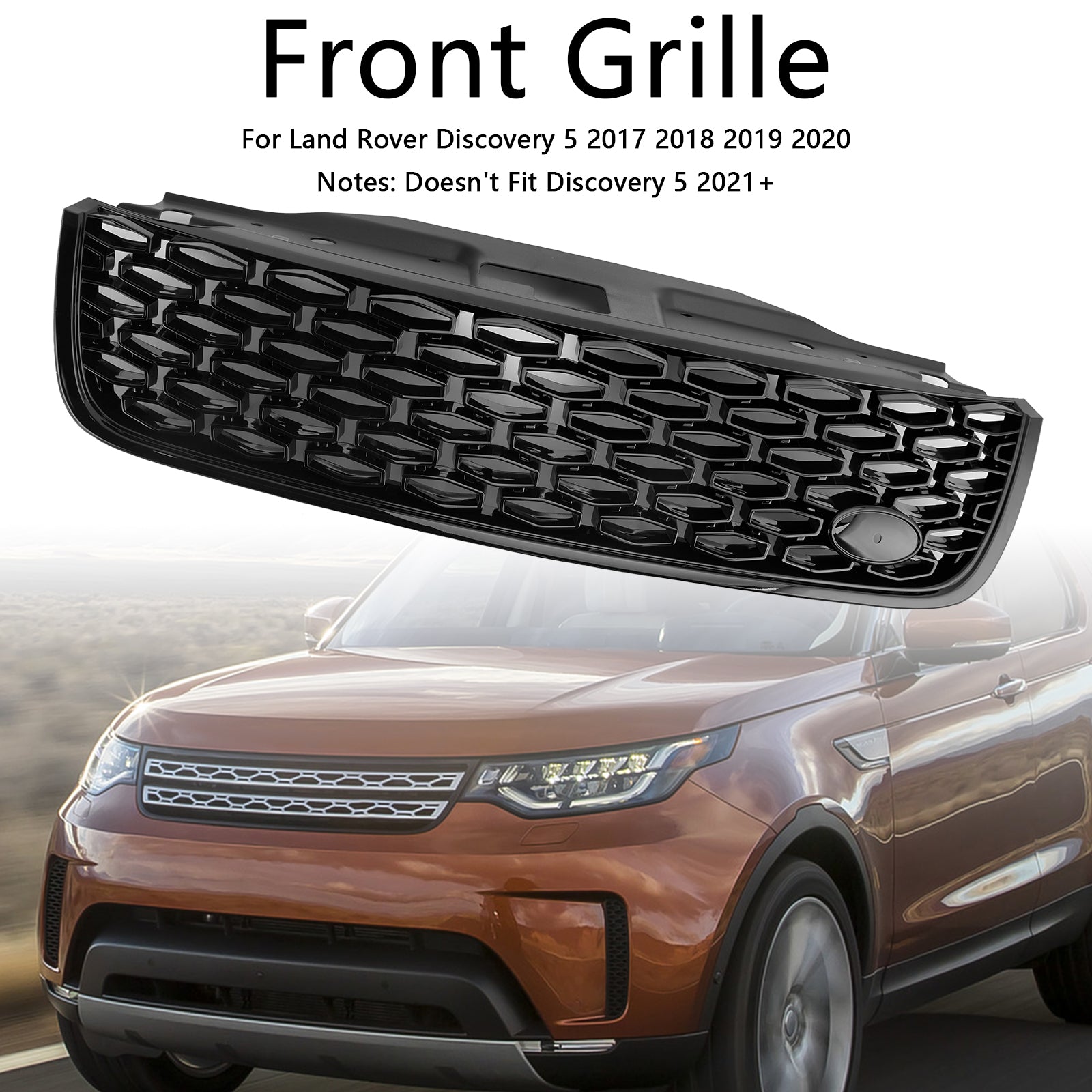 2017-2020 Land Rover Discovery 5 Dynamic Style Front Grille Front Bumper Black Replacement Grill LR082695