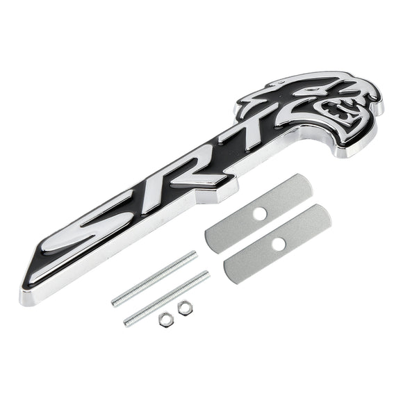 Emblema da grade dianteira SRT Hellcat para carregador Challenger SRT emblema cromado preto/vermelho cromado/vermelho preto