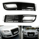 2008–2010 Audi A8 D3 Paar unterer Frontstoßstangengrill Nebelscheinwerfergrill Chrom Schwarz-1