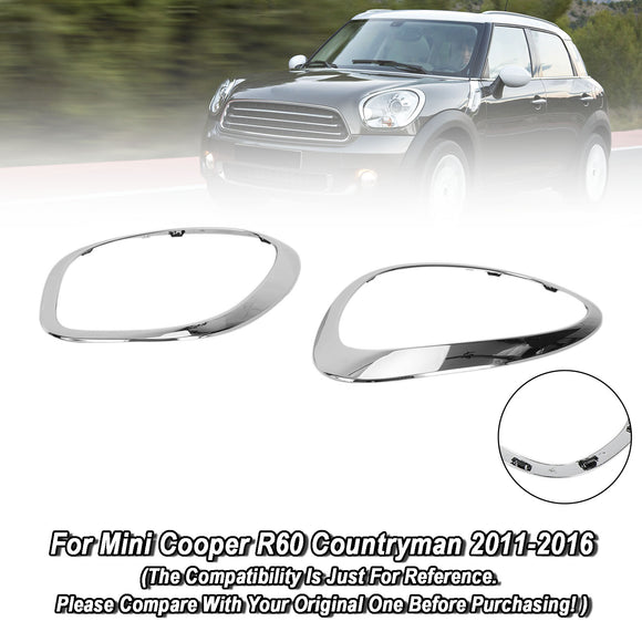 2X Chrom-Scheinwerfer-Zierringe für Mini Cooper R60 Countryman 2011–2016