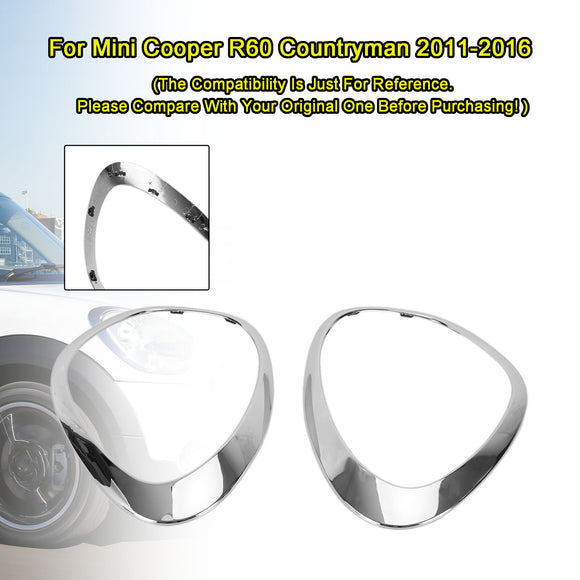 2X Chrom-Scheinwerfer-Zierringe für Mini Cooper R60 Countryman 2011–2016