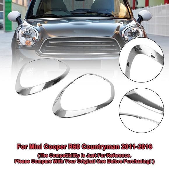 2X Chrom-Scheinwerfer-Zierringe für Mini Cooper R60 Countryman 2011–2016