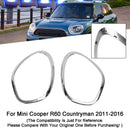 2X Chrom-Scheinwerfer-Zierringe für Mini Cooper R60 Countryman 2011–2016-7