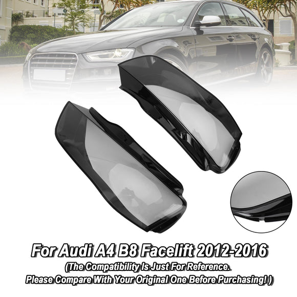 Links + Rechts Scheinwerfer Objektiv Kunststoff Abdeckung Shell 8K0941043 + 8K0941044 Für Audi A4 B8 Facelift 2012-2016