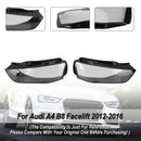 Links + Rechts Scheinwerfer Objektiv Kunststoff Abdeckung Shell 8K0941043 + 8K0941044 Für Audi A4 B8 Facelift 2012-2016-5