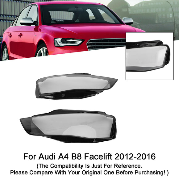 Links + Rechts Scheinwerfer Objektiv Kunststoff Abdeckung Shell 8K0941043 + 8K0941044 Für Audi A4 B8 Facelift 2012-2016