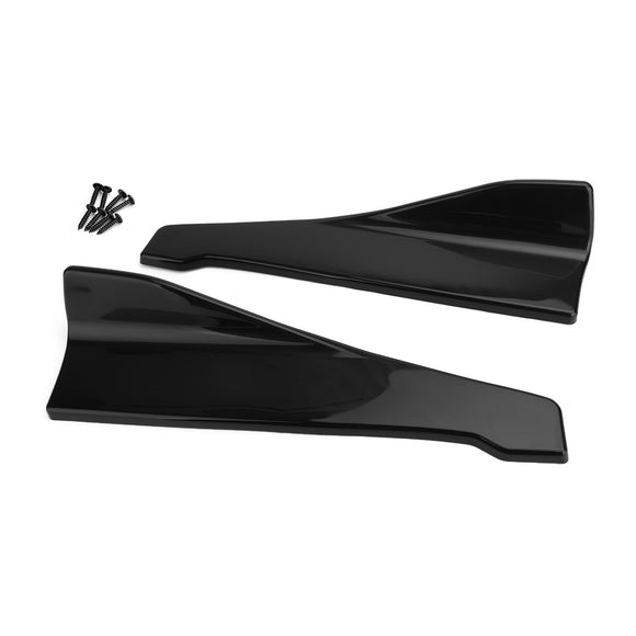 48cm Skirt Spoiler Rear Lip /Side Extension Rocker Splitters Winglet Wings Black