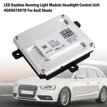 LED Daytime Running Light Module Headlight Control Unit 4G0907697D For Audi Skoda - 0