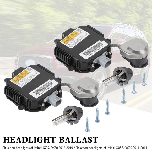 2x Xenon Ballast & D2S Bulb Kit 28474-8991D 26297-89902 Control Unit For Infiniti JX35 QX60 QX56 QX80 2011-2019