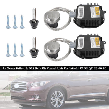 2011-2014 Infiniti QX56 QX80 2Pcs Xenon Ballast & D2S Bulb Kit Control Unit 28474-8991D 26297-89902