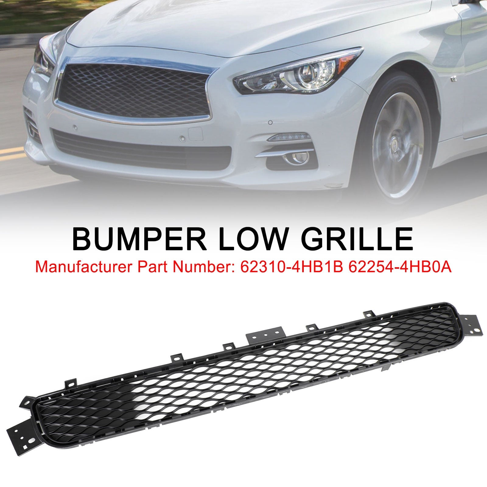 Grille inférieure de pare-chocs avant de style usine pour modèle de base Infiniti Q50 2014-2017