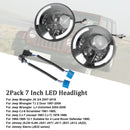 2Pcak 7 Inch LED Koplamp Voor JK Wrangler JK TJ Jimny JA11 Ronde Halo Hoek Oog-4