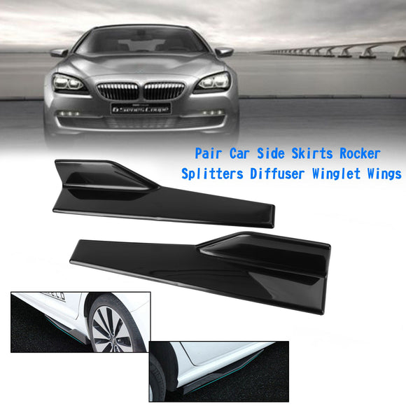 Paire universelle de jupes latérales noires brillantes de voiture de 45cm, séparateurs à bascule, diffuseur d'ailes d'ailes