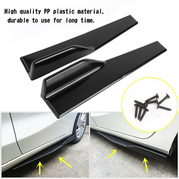 Paire universelle de jupes latérales noires brillantes de voiture de 45cm, séparateurs à bascule, diffuseur d'ailes d'ailes