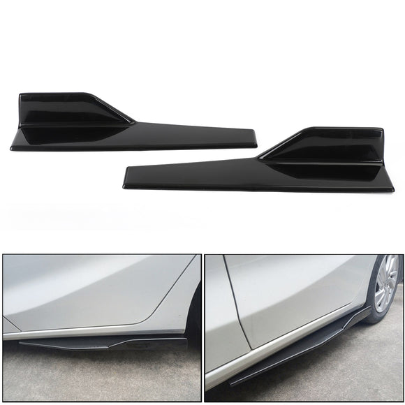 Paire universelle de jupes latérales noires brillantes de voiture de 45cm, séparateurs à bascule, diffuseur d'ailes d'ailes