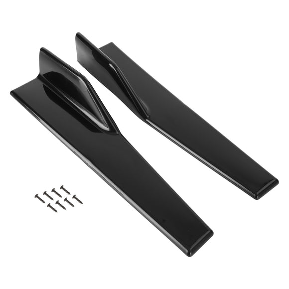 Paire universelle de jupes latérales noires brillantes de voiture de 45cm, séparateurs à bascule, diffuseur d'ailes d'ailes
