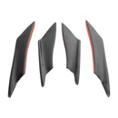 4pcs Universal Front Bumper Fins Body Splitter Spoiler Canards Carbon Fiber Look-7