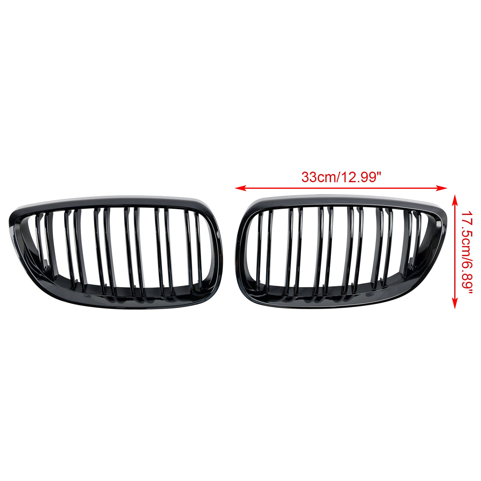 2006-2010 BMW E92 2Door Pre-Facelift 335i/328i/320d/330i/325i Front Kidney Grill Gloss Black Grille - 0