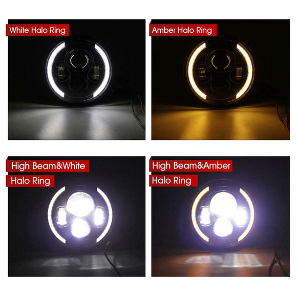 2Pcak 7 Inch LED Koplamp Voor JK Wrangler JK TJ Jimny JA11 Ronde Halo Hoek Oog