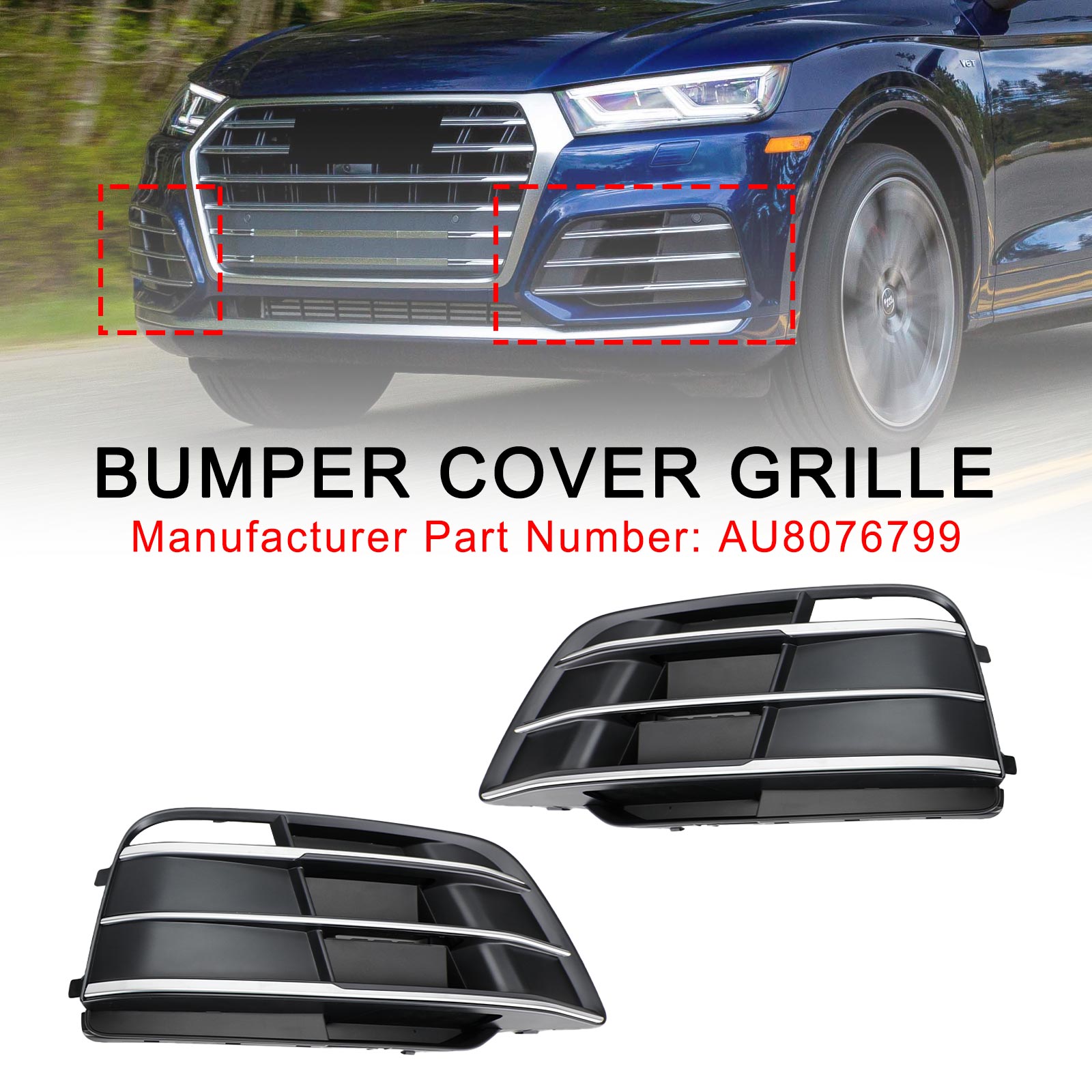 Audi SQ5 Q5 Sline 2018-2022 Grille de pare-chocs avant 80A807679MRU6 AU8076799 générique